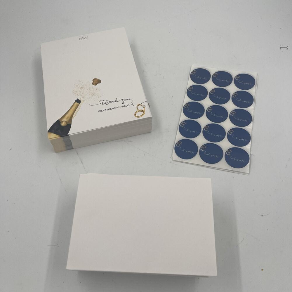 100 Wedding Thank You Cards 4x6 Bulk Mr and Mrs Open Box